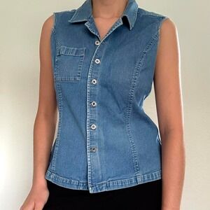 Y2K Crazy Horse by Liz Claiborne sleeveless denim vest